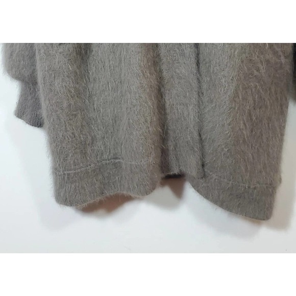 Connie A. Lee Angora Button Down Sweater Coat Jacket Gray Lavender Beading M/L - Picture 7 of 12